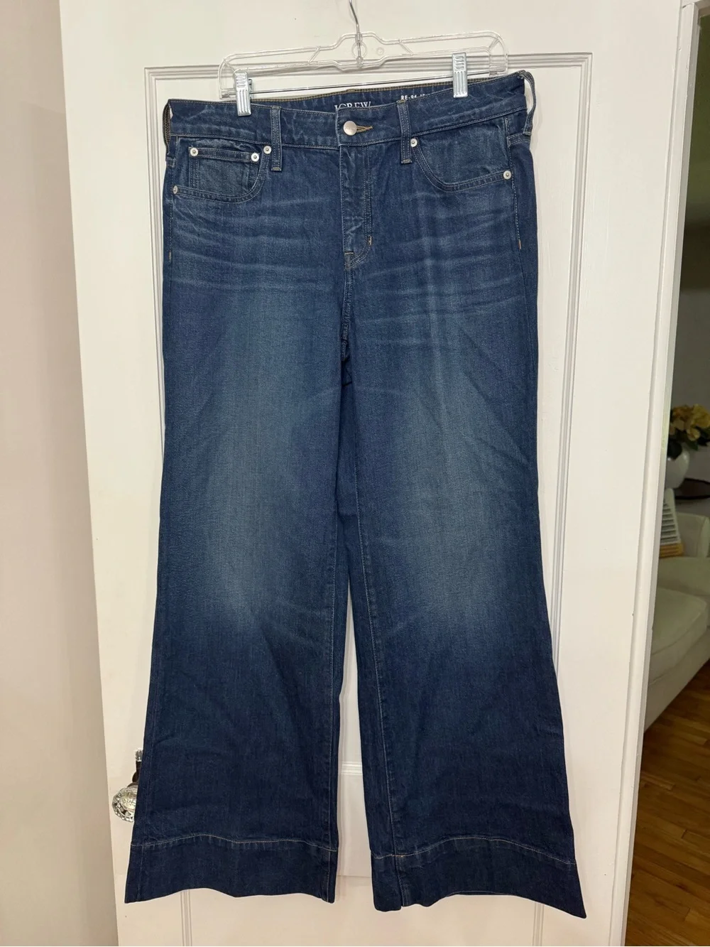 J.Crew '96 Low Rise Denim Trousers Dark Wash Wide Leg Jeans - Size 29
